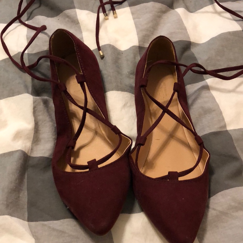 Loft tie up ballet flats